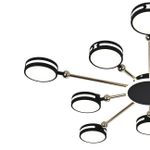 Потолочный светодиодный светильник 130Вт, 7581лм, 3000-6000K, Ra>80, плавная регулировка мощности, изменение цветовой температуры, пульт, металл/акрил, черный/золото