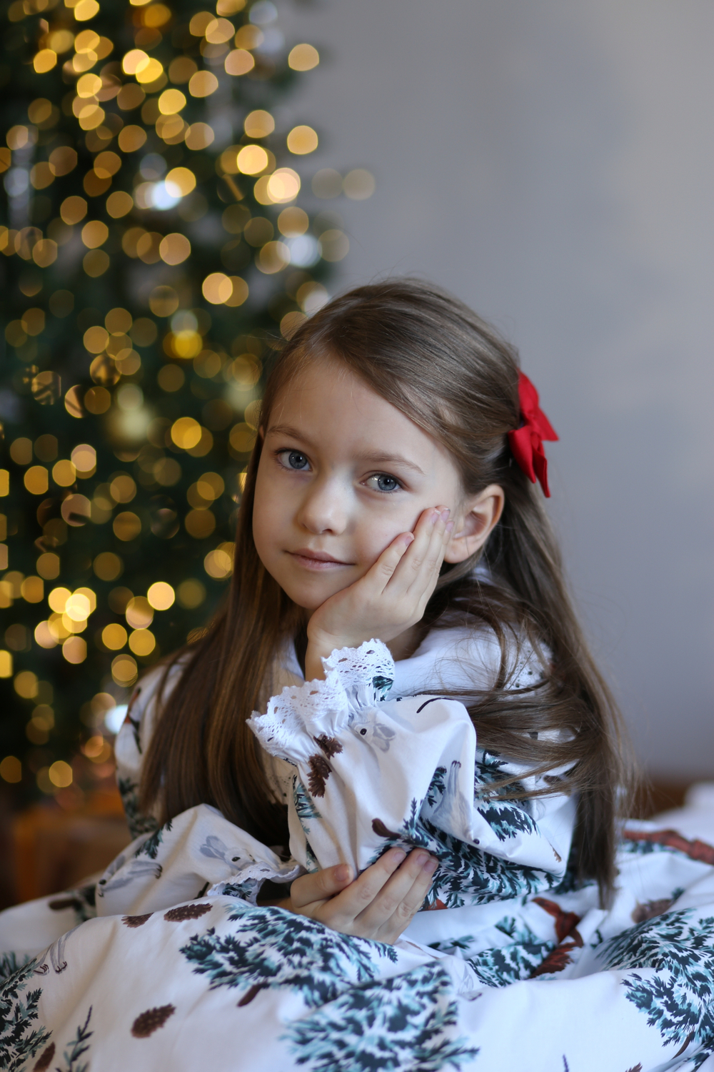 Платье «Лилия» новогодняя коллекция (лисы)