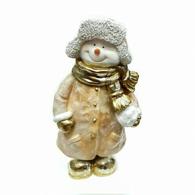 Фигурка Снеговик со снежком в пальто 47см.