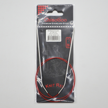 Спицы металлические круговые 80 cм. 3 мм knit red от ChiaoGoo