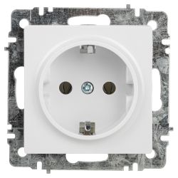 Розетка Intro Accent 6-202-01 2P+E Schuko, 16А-250В, IP20, СУ, AL/CU, белый