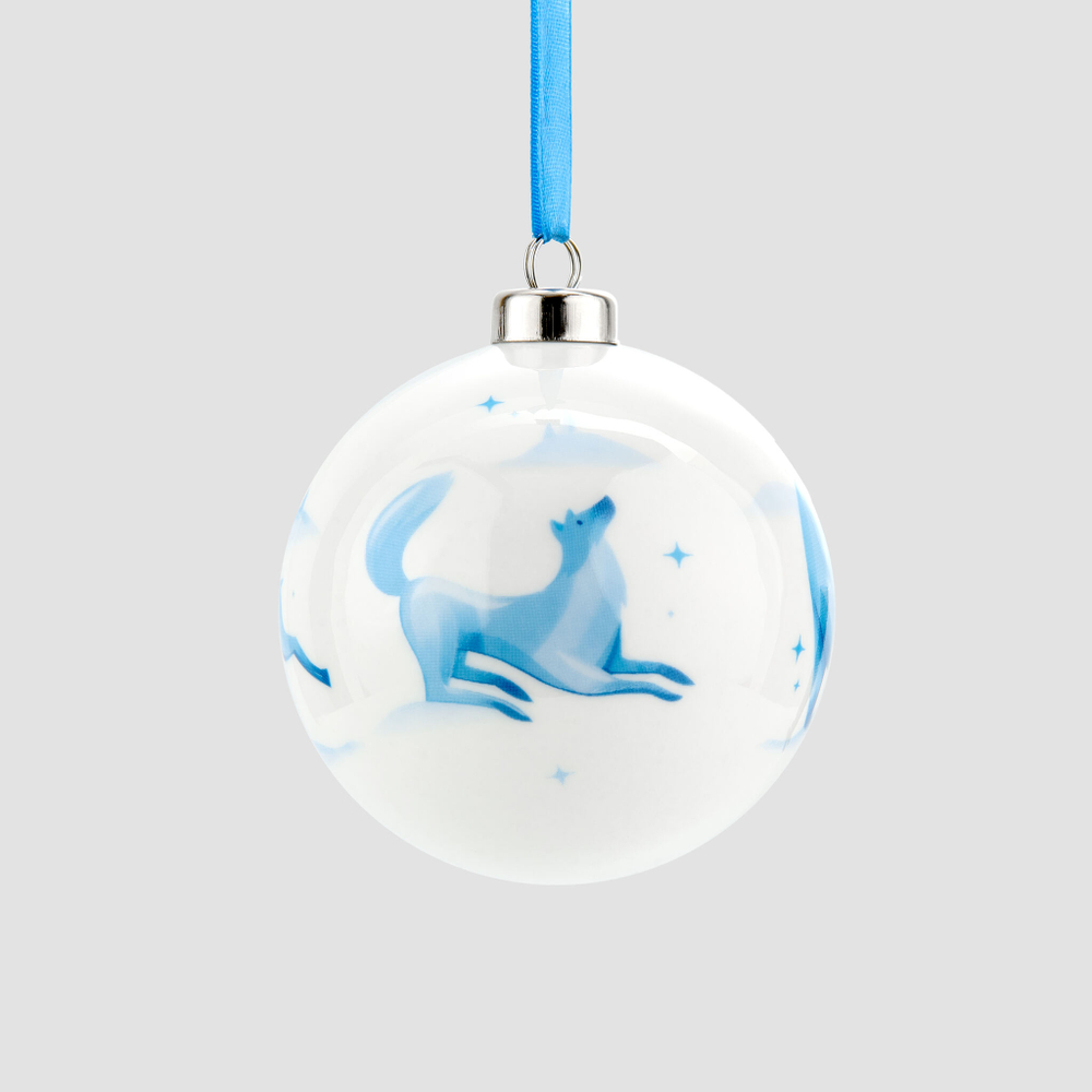 Набор из 3 елочных шаров Farforite «Мишки на севере» в подарочной коробке