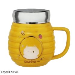 Lenardi 315-040 Детская кружка 470мл с крышкой в под.уп. (х36)Фарфор