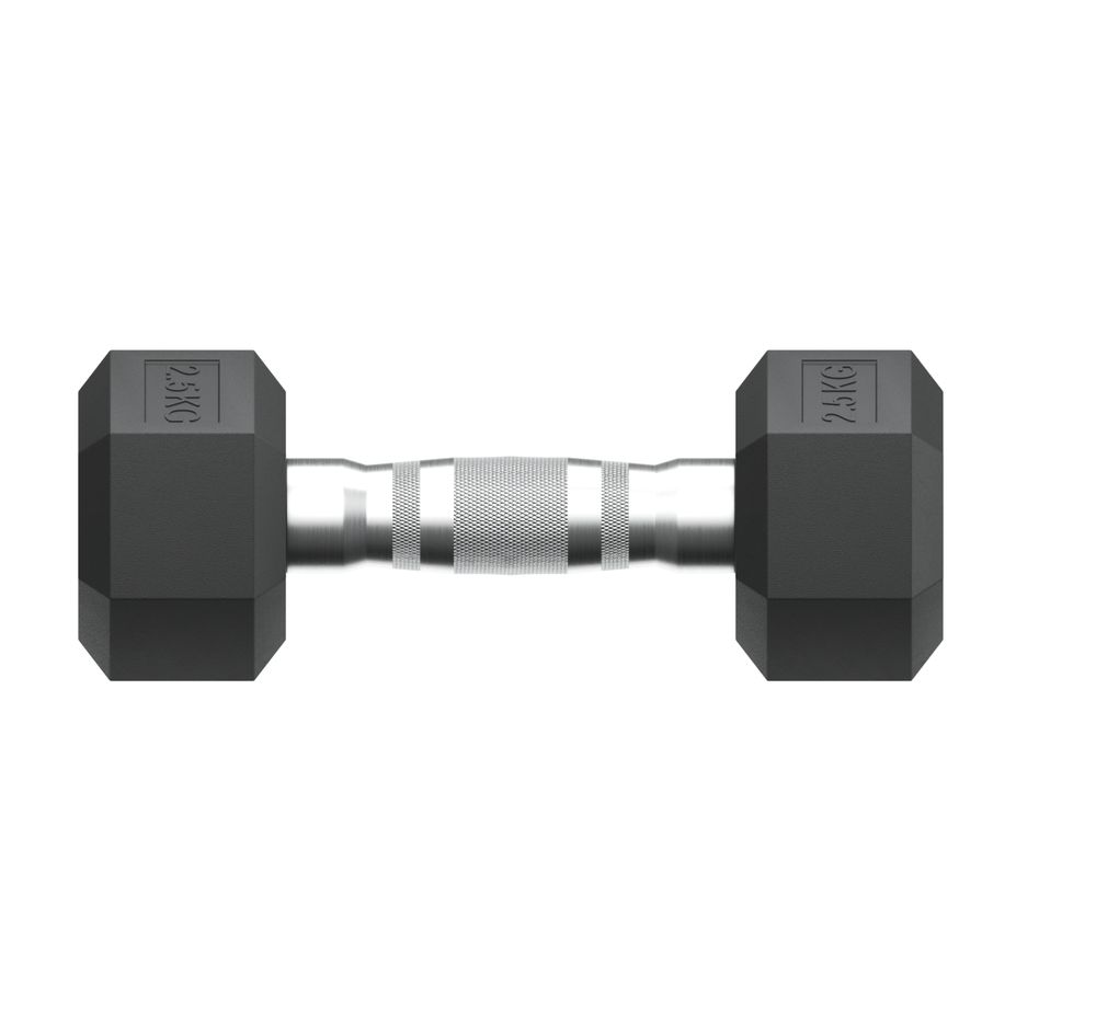 Гантель гексагональная UNIX Fit обрезиненная 2,5 кг / шт.