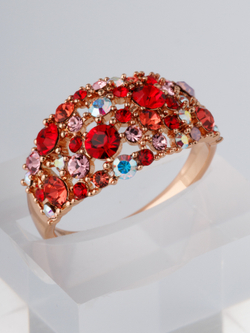 Кольцо Россыпь из красных камней Swarovski