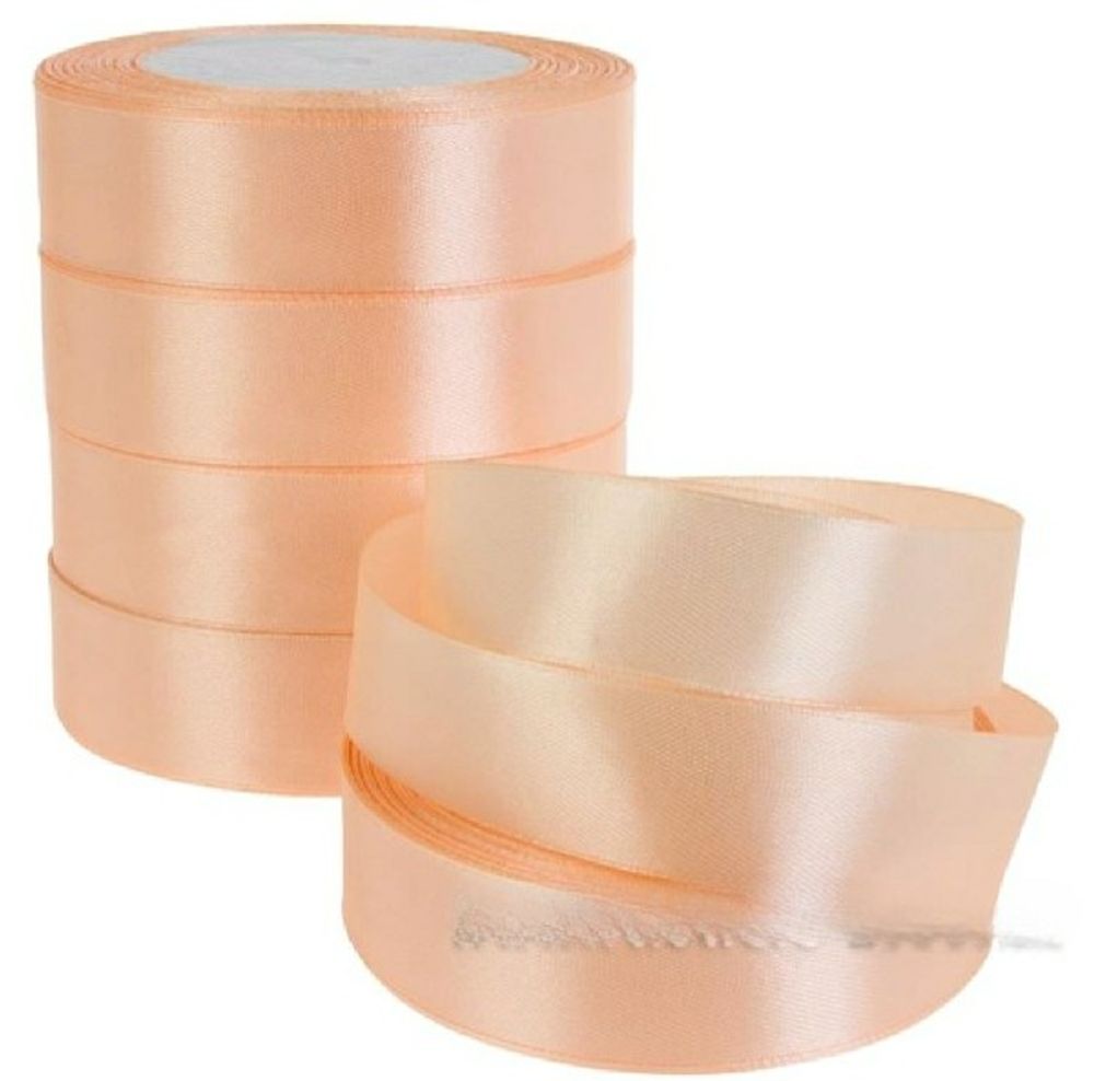 Лента атлас 2.5см*22.85м ЛОСОСЕВЫЙ