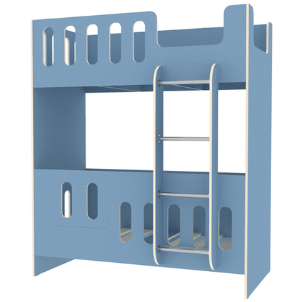 Двухъярусная кровать КарИВи cо сплошным бортом ДС-26 80x160 Светло-синий, голубой