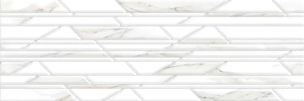 Настенная плитка ALMA Ceramica TWA11NAT014 Nativa 60x20 белая глянцевая под мрамор