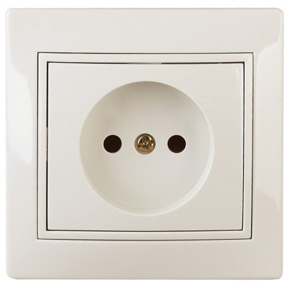 Розетка Intro Plano 1-201-02 без заземления 2P, 16А-250В, IP20, СУ, слоновая кость