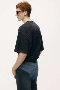 H&M - Glenn Martens Футболка с вышивкой, темно-коричневый