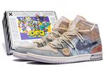Jordan Air Jordan 1 Vintage Basketball Shoes Men"s High top Blue/Brown/Yellow