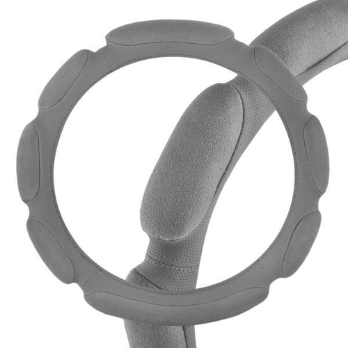 Оплетка руля M 37-38 см спонж (8 подушек) серая (SKYWAY)