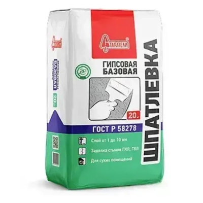 Старатели Шпатлевка Базовая гипсовая, 20 кг мешок