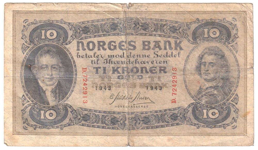 Norway 10 Kroner 1938