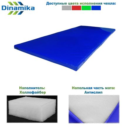 Мат гимнастический 2000х1000х50 тент-антислип (холлослеп/холлофайбер)