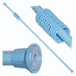 Карниз для ванной комнаты металлический раздвижной 210 см с кольцами (голубой)