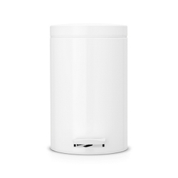 Ведро для мусора Brabantia с металлическим внутреннем ведром белое 12л вид спереди