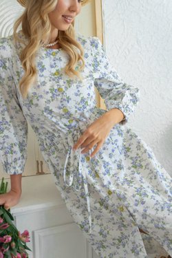 Платье из хлопка с цветами