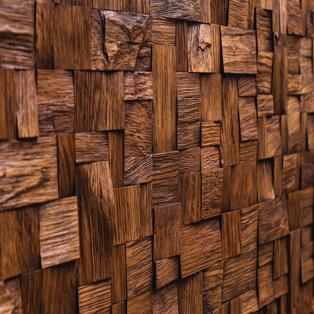 Деревянная мозаика для стен Wood Mosaic Хауз мокко