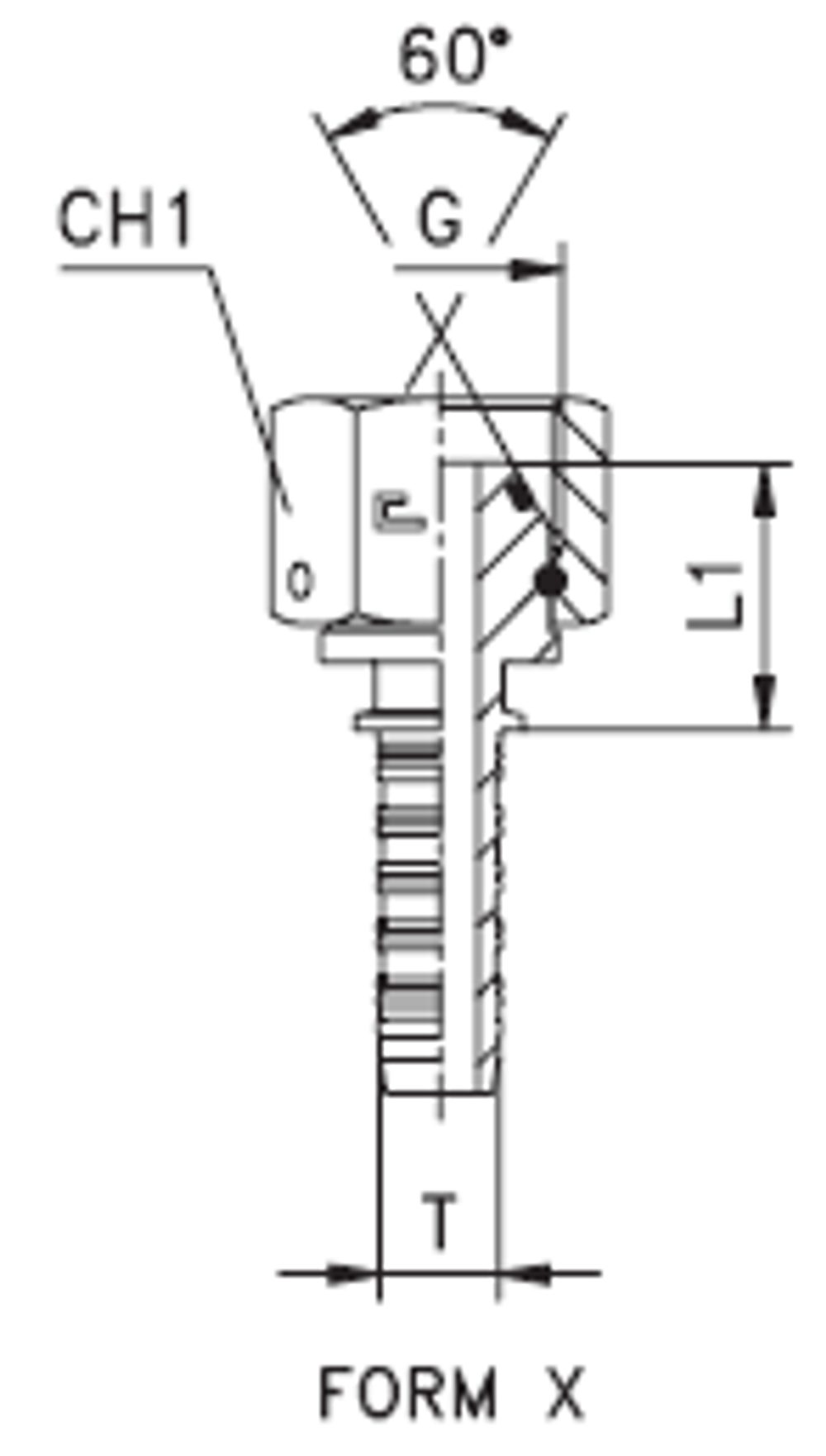 Фитинг DN 08 BSP (Г) 1/4  (штифтованная гайка) (o-ring)