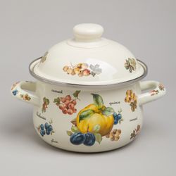 НАБОР КАСТРЮЛЬ AGNESS ЭМАЛИРОВАННЫХ СЕРИЯ "ФРУКТЫ", 4ПР. 1,5Л И 2,8Л, 16Х10СМ, 20Х12СМ