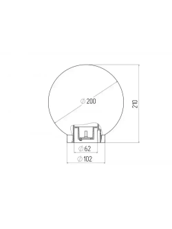 Светильник шар уличный настенный и напольный на опору ЭРА НТУ 01 60Вт 220в 20см