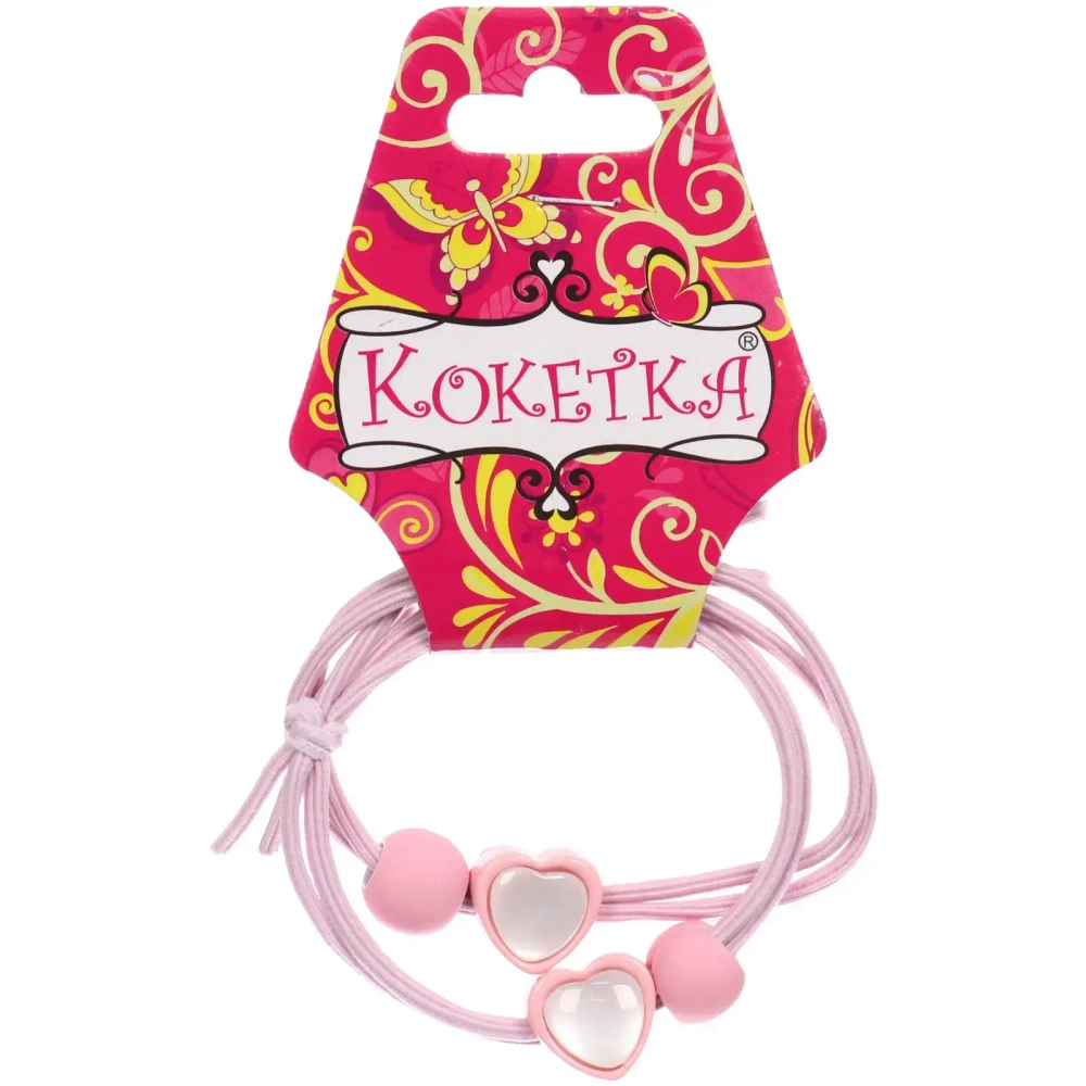 Резинки для волос детские 2шт «МЯТНЫЙ БУМ», сердечки и шарик, микс 5 цветов, d-5.5см (Кокетка)