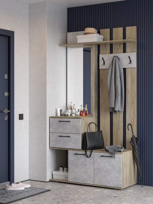 Прихожая Бостон Вешалка ВШ-1 дуб крафт серый/бетонный камень NEW Интерьер-центр