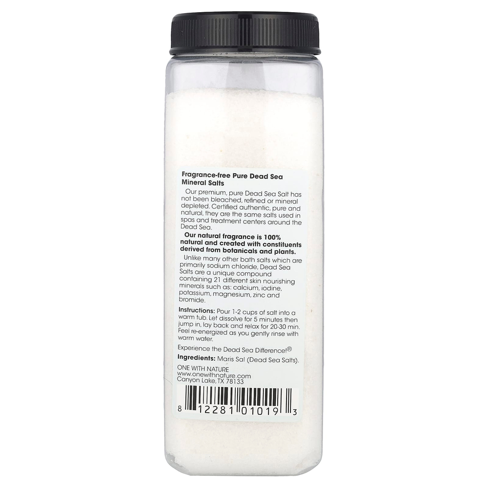 One with Nature, Dead Sea Spa, минеральные соли, детокс, без отдушек, 907 г (32 унции)