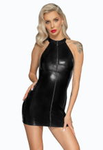 Эротическое мини-платье Snake wetlook mini-dress with front zipper (Размер: M) (Цвет: черный)