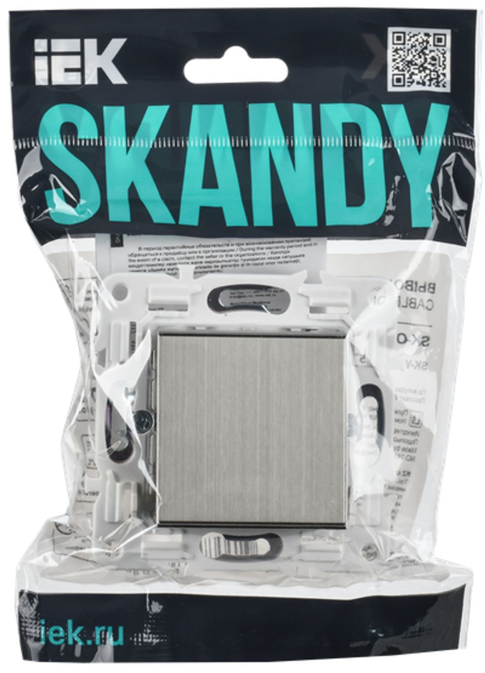 SKANDY Выключатель 1-клавишный кнопочный 10А SK-V14N металл никель IEK