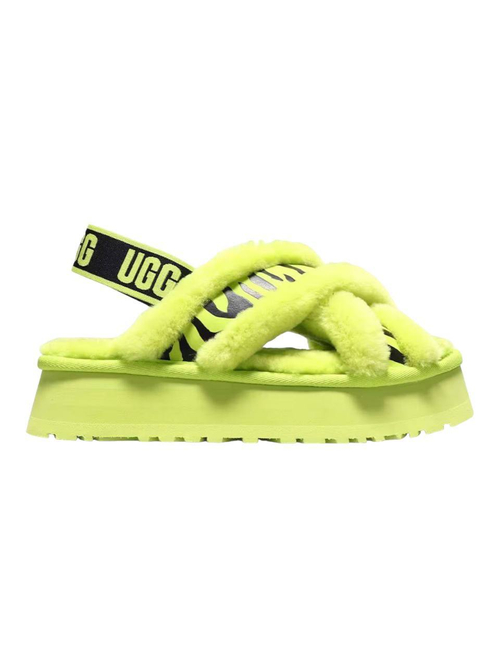 Ugg W Disco Cross Slide Animalia Key Lime