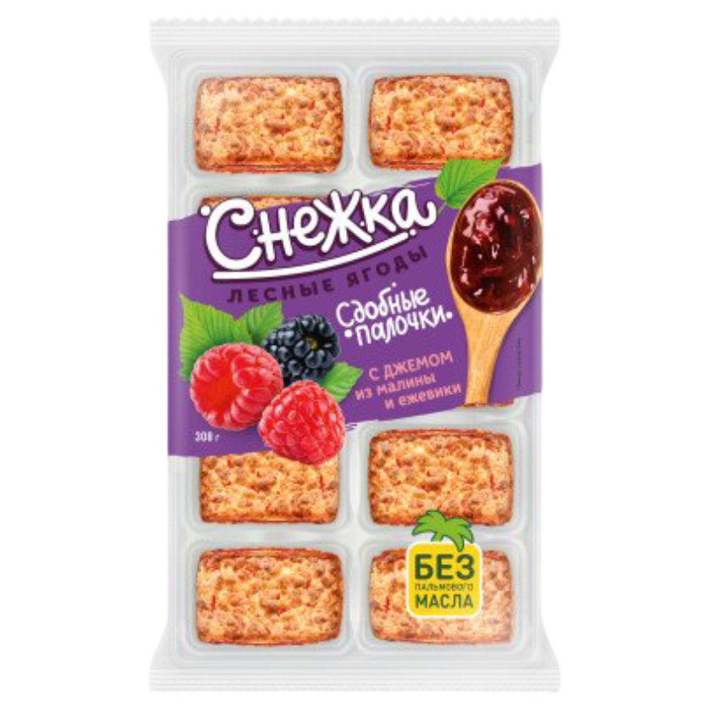 Сдобные палочки "Снежка" земляника и голубика 308гр