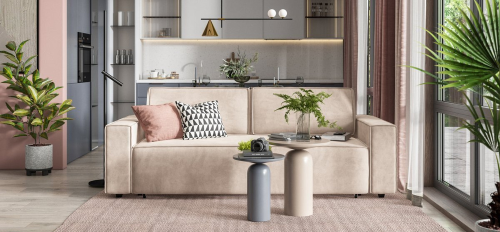 Диван Норд Велюр Монолит латте