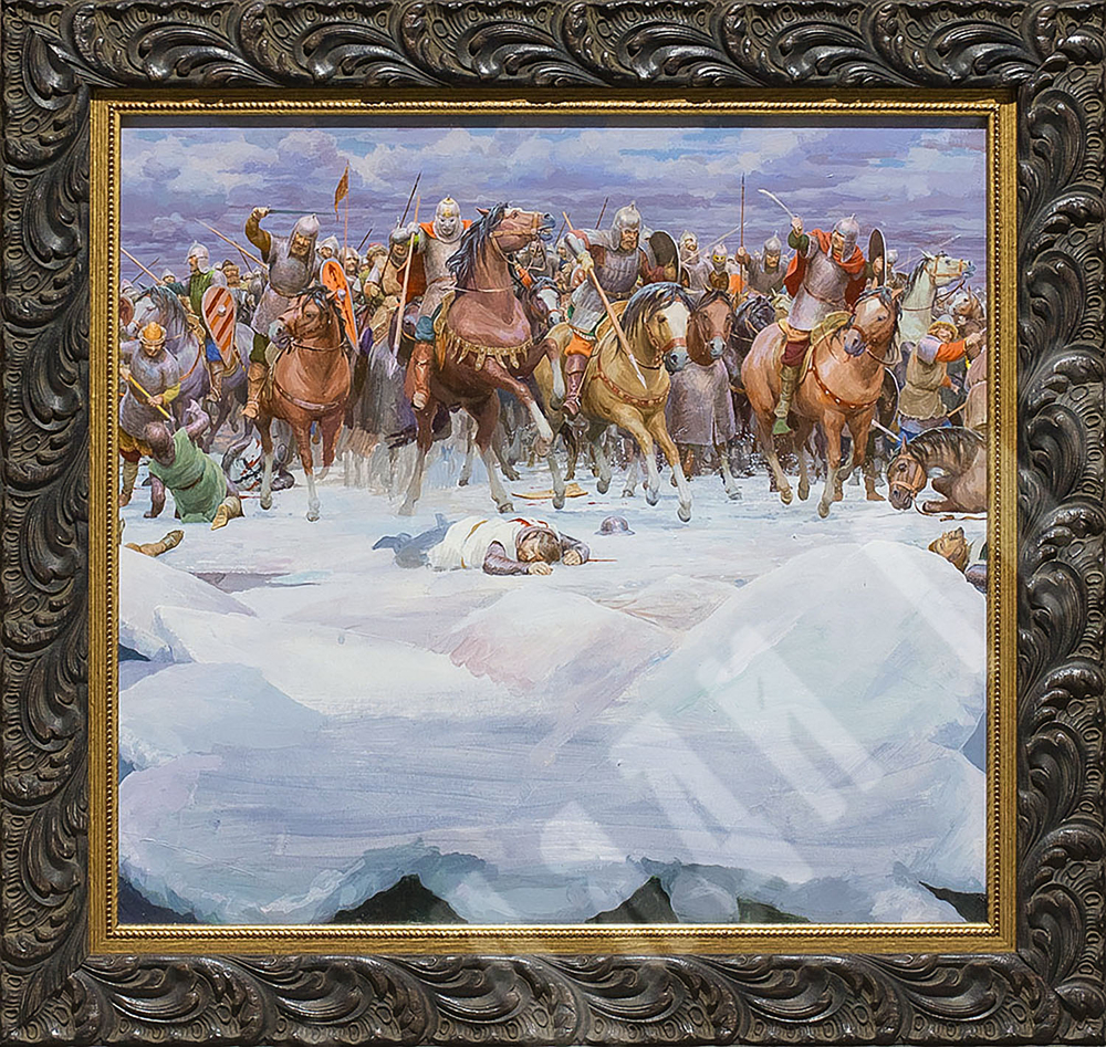 Гордеев Д. Д. (1964г.). Битва. Иллюстрация к книге "Александр Невский". Бумага, гуашь, темпера.