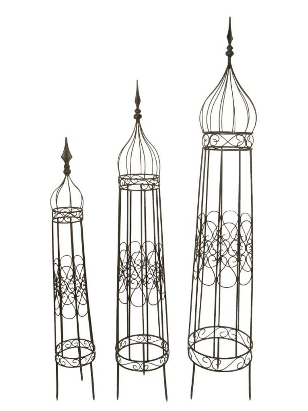 Набор из 3-х опор для растений "Кампо" темно-корич. 19,5x125см /25x149см/ 31,5x176см