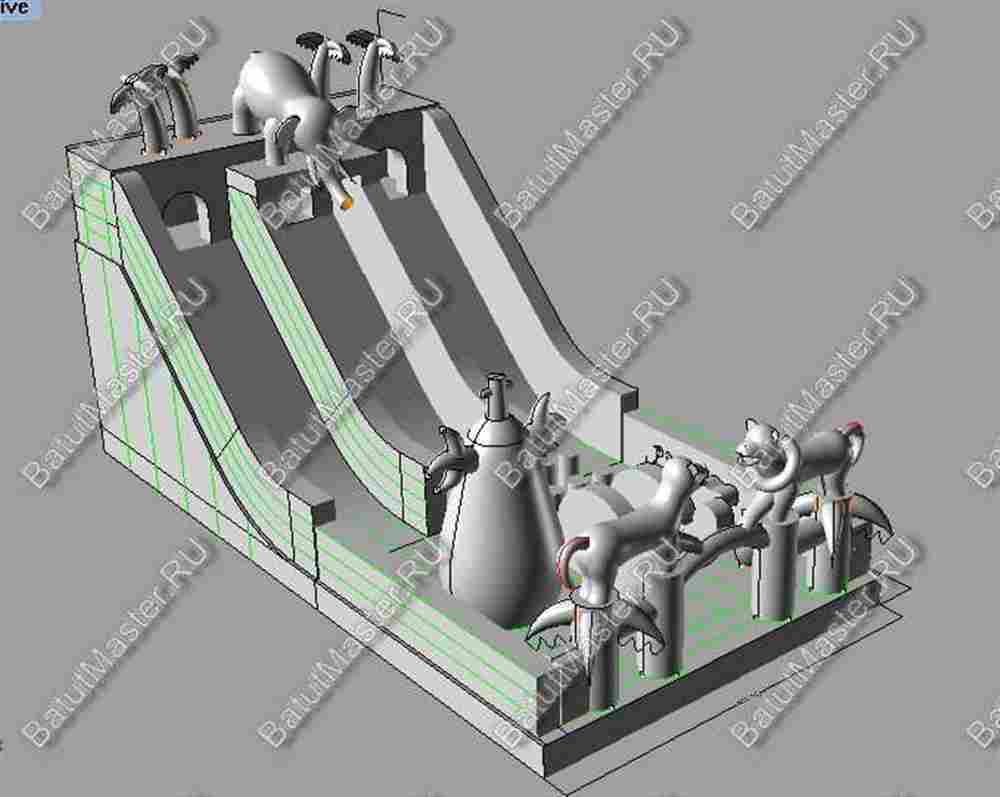 Коммерческий надувной батут "Сафари парк" 15*8*7 м