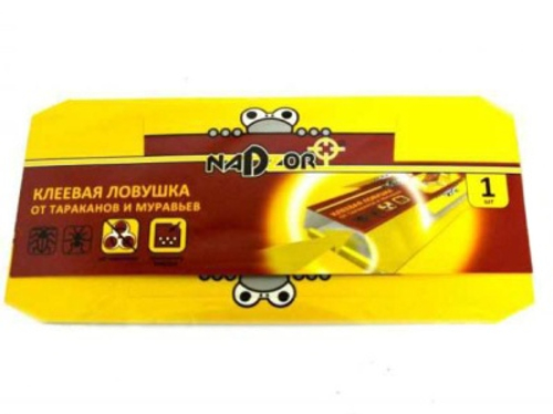 Ловушка клеевая NADZOR от тараканов домик (100шт/кор)