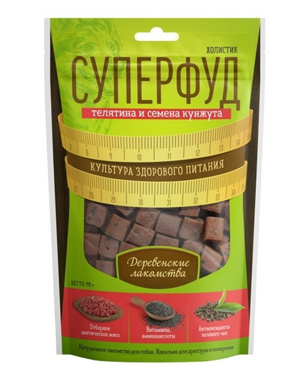 Деревенские Лакомства для дрессуры Телятина/семена кунжута, 90гр