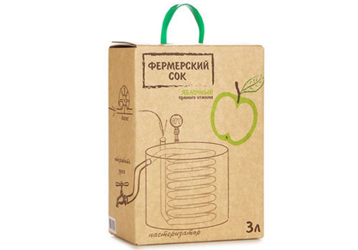 Сок фермерский яблочный, 3л