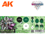 Набор красок AK interactive Wargame Color Set - Emeralds And Green Gems