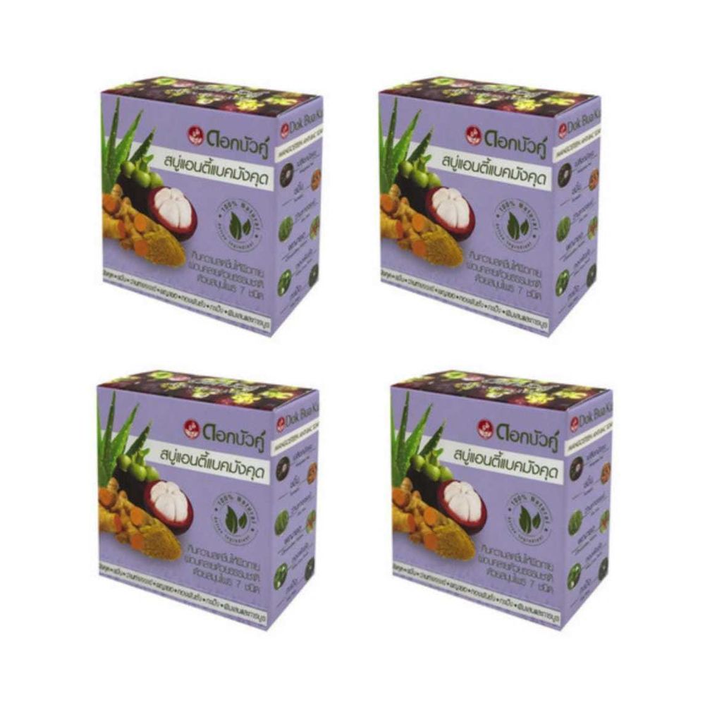 Мыло кусковое Twin Lotus с травами и мангустином антибактериальное, 85 гр 4 уп