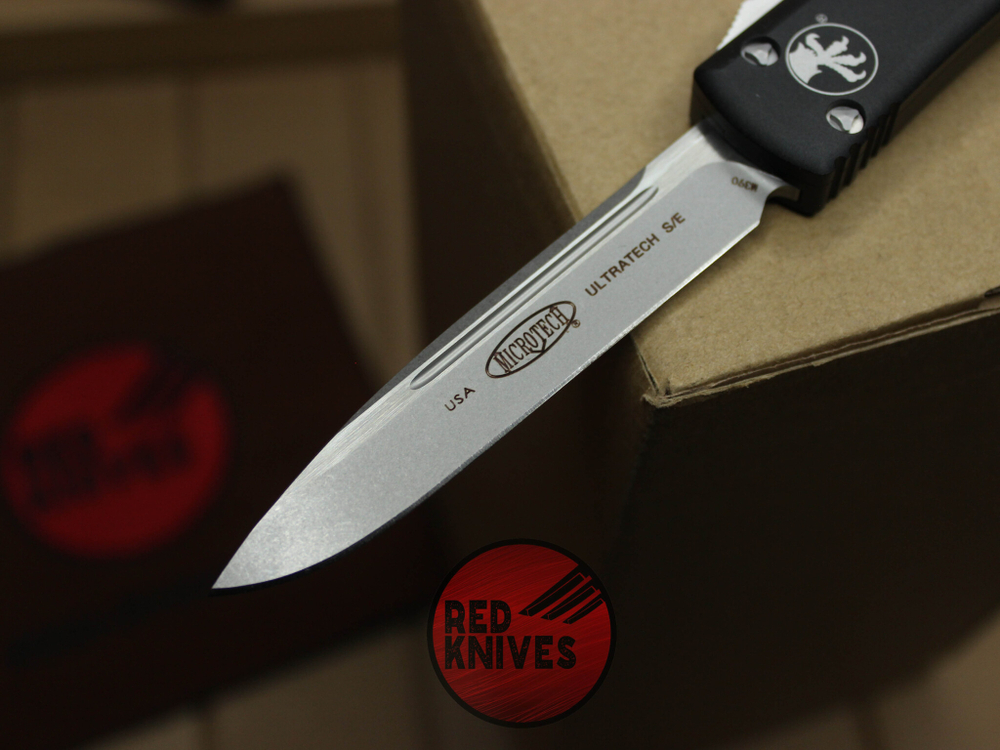 Нож Microtech Ultratech Standard S/E A+++ - черная рукоять, клинок апокалиптик