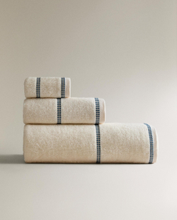 Zara Home Полотенце для лица и рук из хлопка, слоновая кость · 2592/013