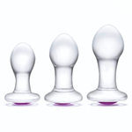 Набор из 3 стеклянных анальных пробок Bling Bling (Цвет: прозрачный)