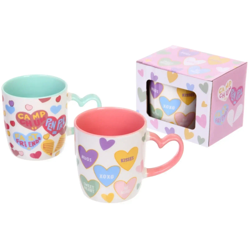 Кружка керамическая 350мл «Сердечки» в подарочной коробке