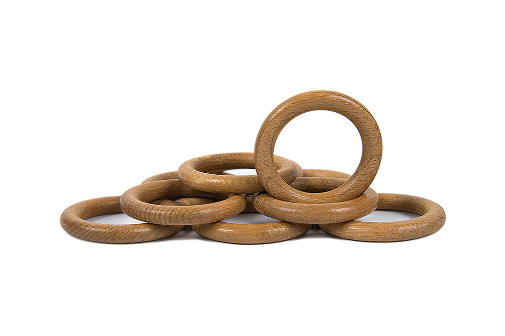 Кольца дерево, светлый дуб 10 шт.