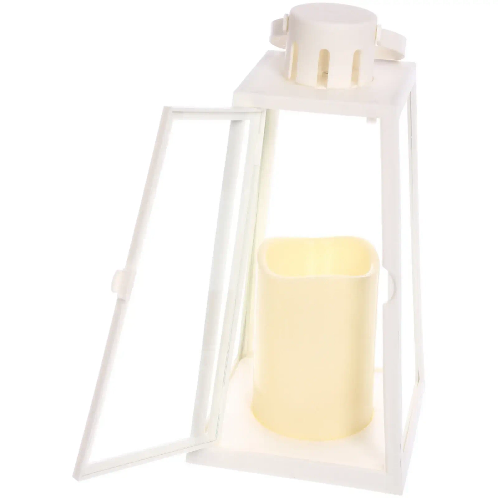 Сувенир с подсветкой «Свеча» 13*13*26 см (работает от 3*ААА), Белый