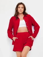 Костюм - пижама с шортами из муслина домашний оверсайз