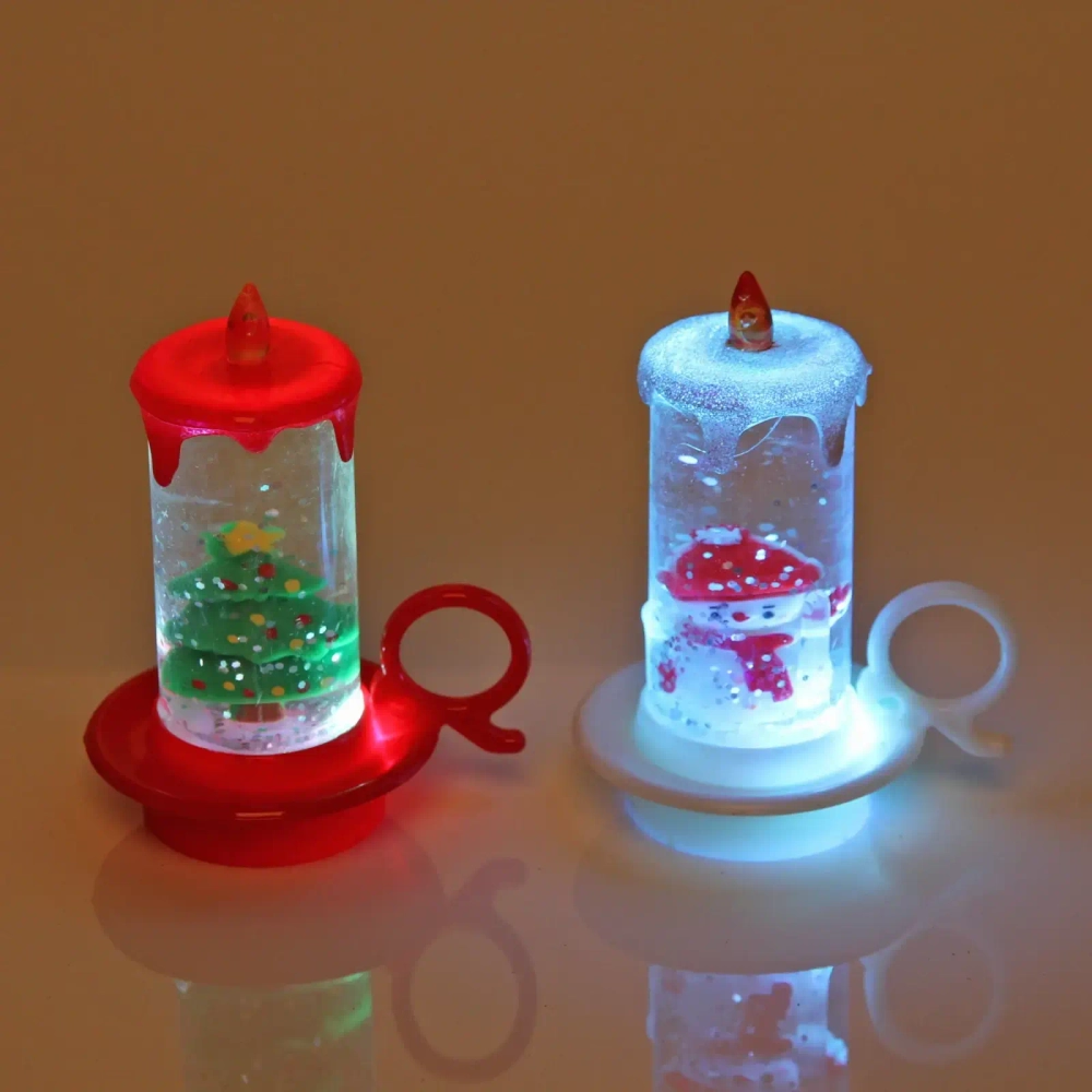 Сувенир с подсветкой «Свеча новогодняя» 8,5 см, микс